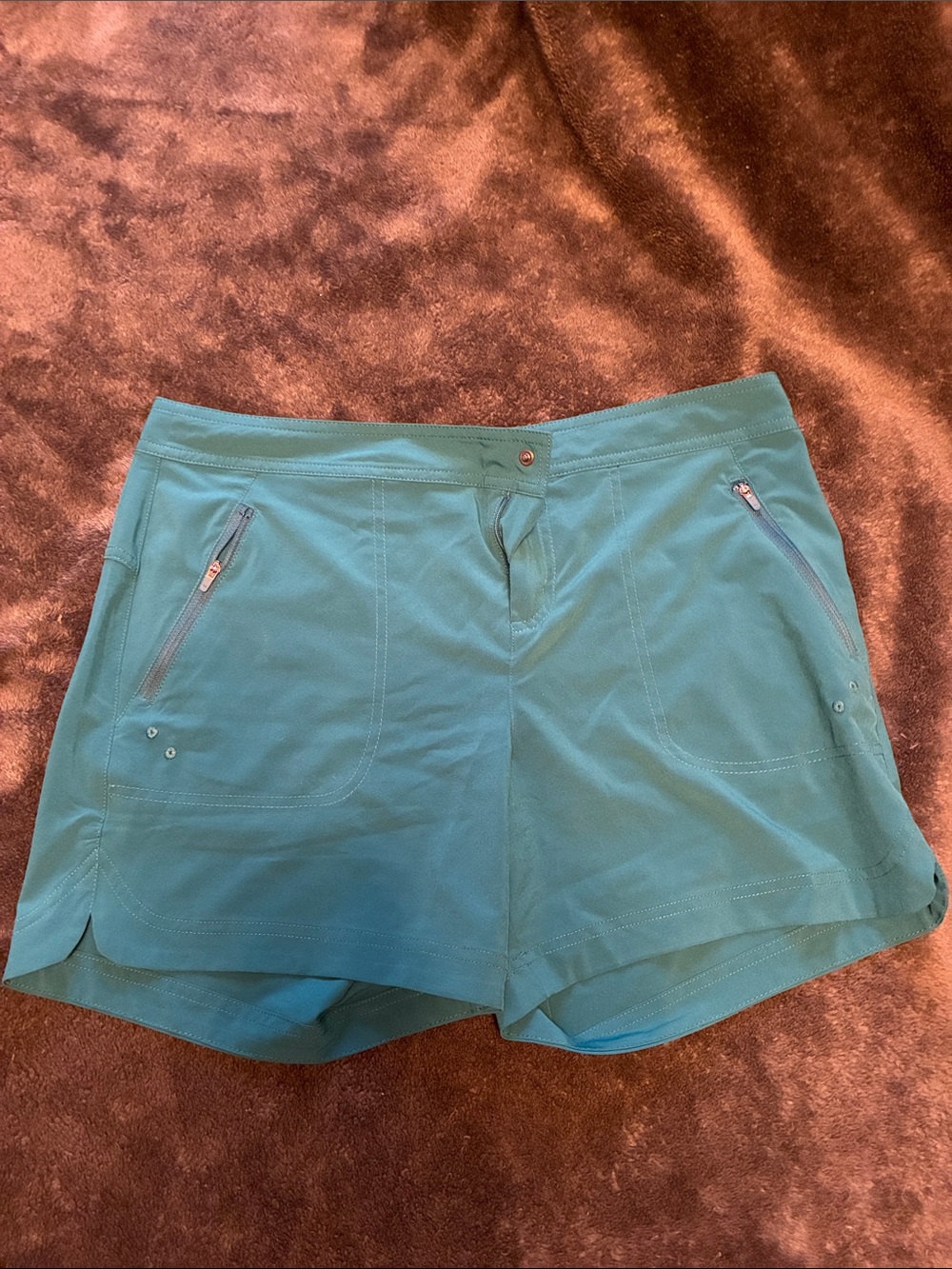 Title Nine Teal Shorts with Zip Pockets size 8
